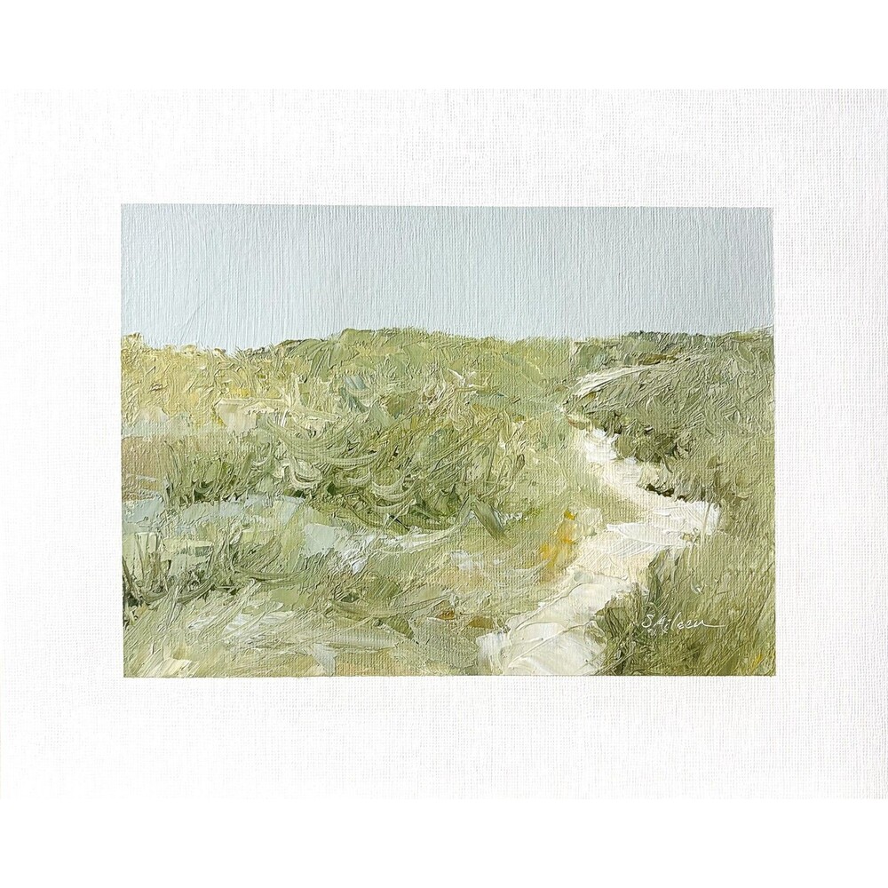 8x10 Original Oil Landscape Painting Seascape Impressionist Beach Dunes Signed
